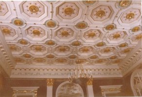 Plaster coffer ceiling