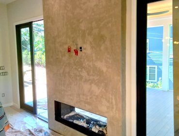 Artisan plaster fireplace in Arlington, Virginia