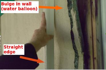 Water balloon is created in EIFS under the deck.