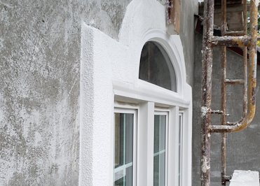 Window surrounds and details are REAL cement and REAL sand in Ashburn, Virginia.