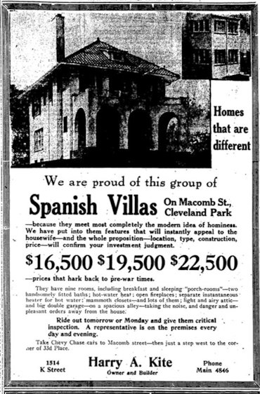 Ad from Sept 3, 1921