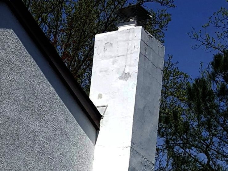 Stucco chimney in Fairfax, Virginia