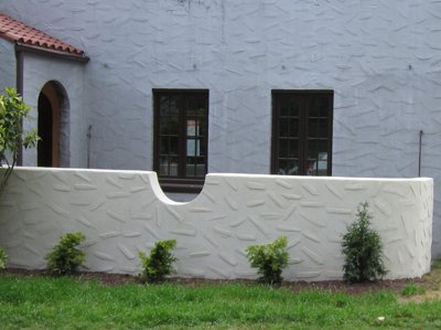 The front wall re-stuccoed