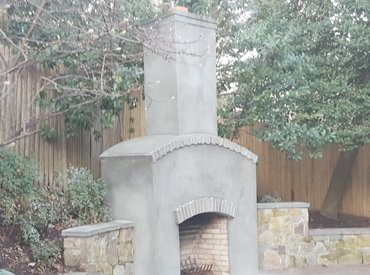 We recoated the outdoor fireplace.