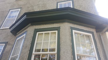 Finished wall showing the bay window