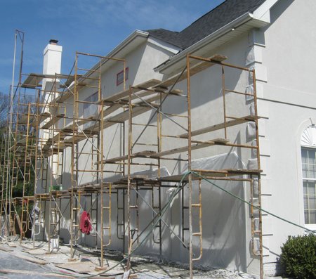 Synthetic
                  stucco replaced with real stucco in Vienna, Virginia