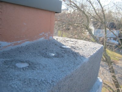 quarters are embedded on the chimney