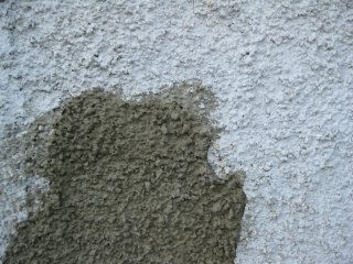 patch on  pebble dash stucco