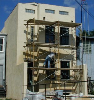 block and stucco addition