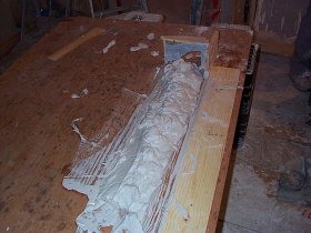 Plaster corbels are made on bench