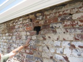 HIstoric stucco restored at Elk Hill Farm, Goochland, 
Virginia,Part 2 of 2