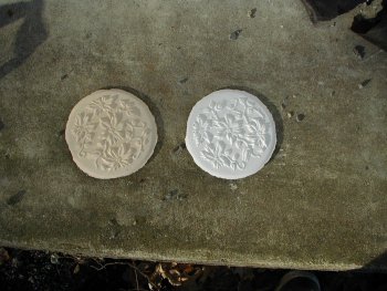 Medallions were cast from a glass salad bowl