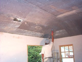 metal lath and conventional plaster on these two tray ceilings