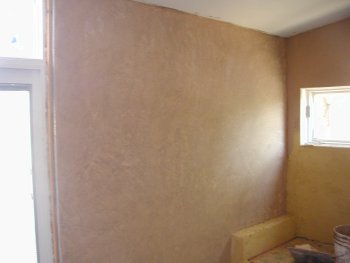 stucco shower and first
                stucco floor