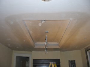 Lath and plaster troffer ceiling