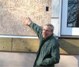 Ron shows off his stucco addition
