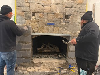 BEFORE: Color plaster fireplaces in McLean, Virginia