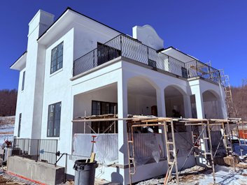 New Spanish style stucco house in Bentonville, Virginia