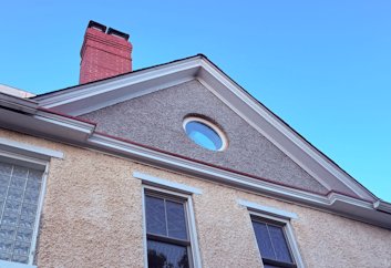 Historic pebble dash stucco in the Petworth area of Washington, Dc