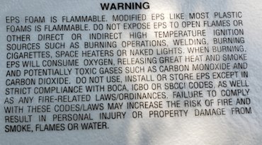EIFS foam is extremely flammable