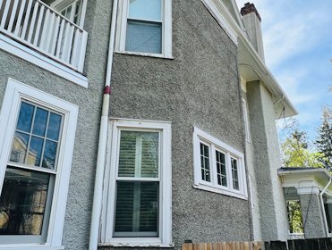Stucco on this bay window replaced in Northwest Washington, DC