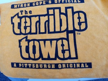 terrible towel as a souvenir of Pittsburg.