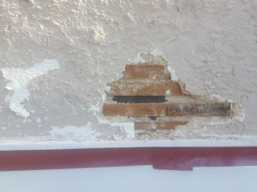 Old stucco was lime and sand on wood lath.</