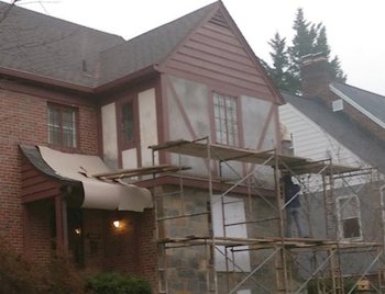 Tudor stucco replaced in Arlington, Virginia
