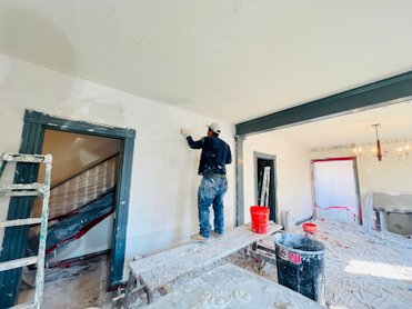 White coating living room and dining room