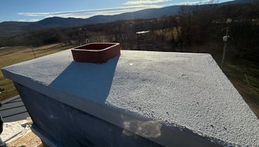 Chimney is rounded on top to shed waterin Bentonville, Virginia