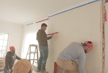 Finishing the fireplace