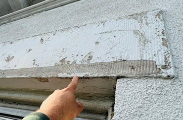 Faux limestone window sills