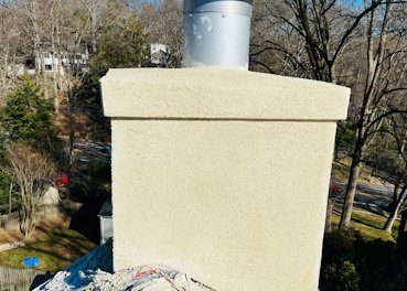 A view of the finished chimney.