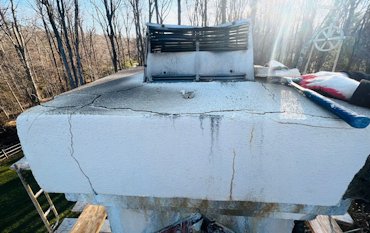 top of the chimney on the back of the house was in sorry shape.