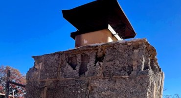 Mortar on the chimney was paper thin.