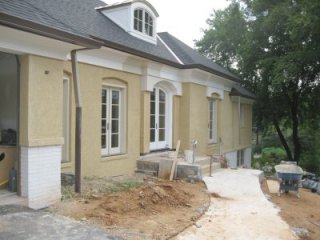 Stucco addition and remodel in McLean, Virginia. Color is a custom match from EXPO