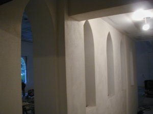 finish plaster and gothic arches