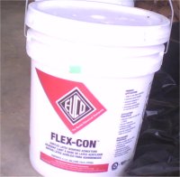 Mortar is bonded to concrete using flex-con in
              the scratch coat