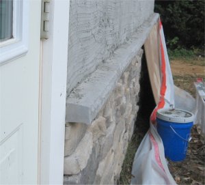 Stone sill is angled down